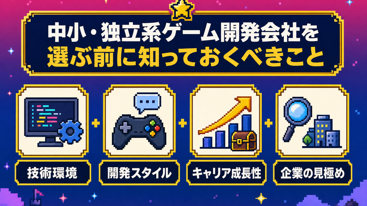 中小・独立系ゲーム開発会社を選ぶ前に知っておくべきこと