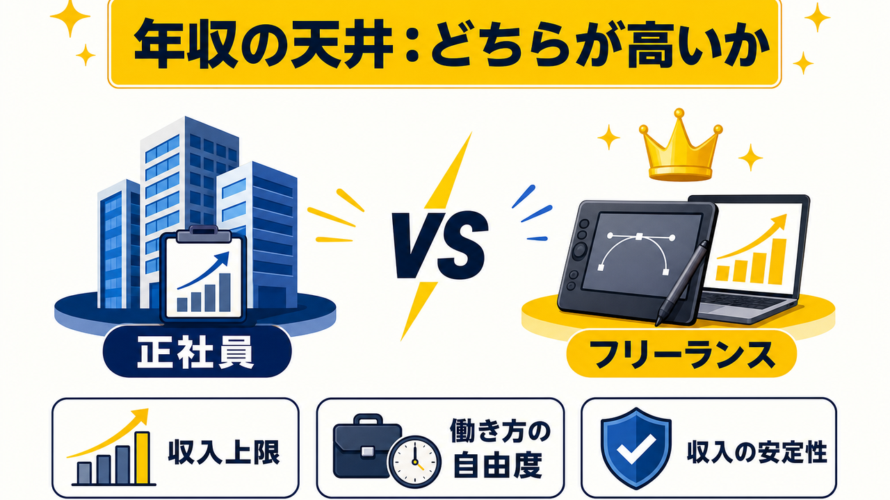 正社員 vs フリーランス:年収・働き方を比較する