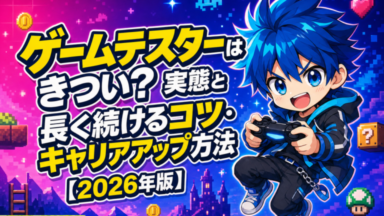 ゲームテスターはきつい？実態と長く続けるコツ・キャリアアップ方法【2026年版】