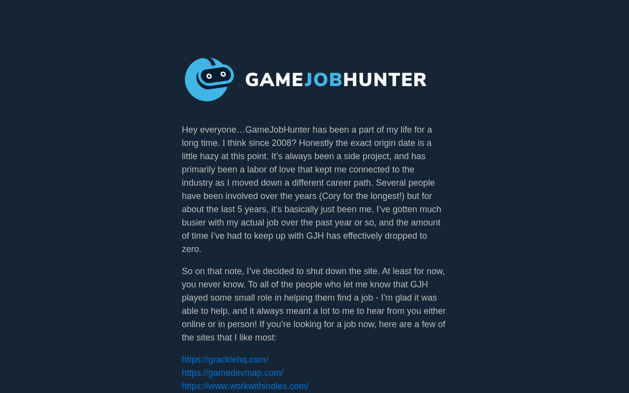 GameJobHunterのトップページ