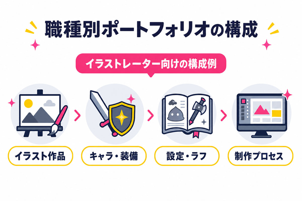 職種別に見るポートフォリオの中身と構成