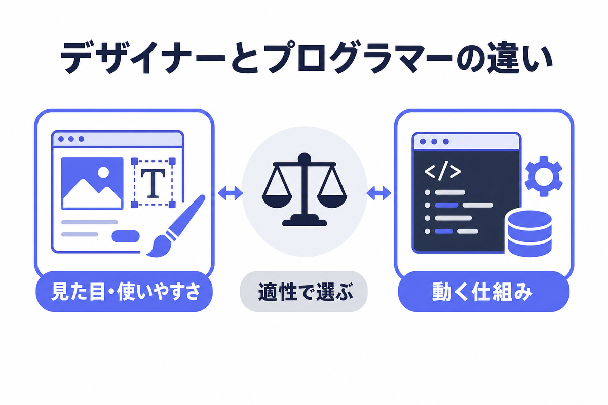 Webデザイナーとプログラマーはどう違う？適性で選ぶ判断軸