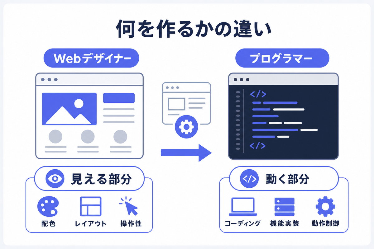 Webデザイナーとプログラマーの違いとは