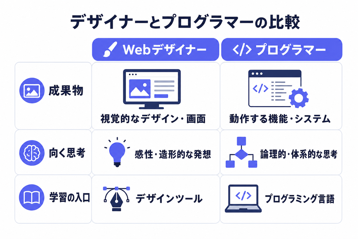 Webデザイナーとプログラマーのメリット・デメリット
