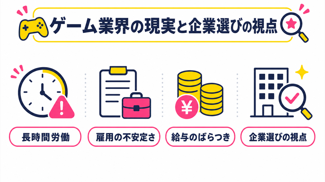 ゲーム業界への転職前に知るべき現実と企業選びの視点