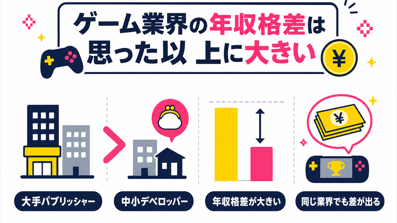 ゲーム業界の年収格差は思った以上に大きい｜平均年収と上位企業の実態