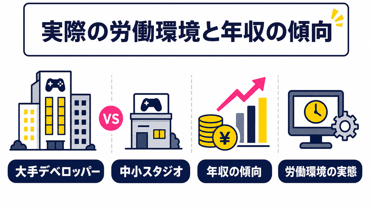 実際の労働環境と年収の傾向