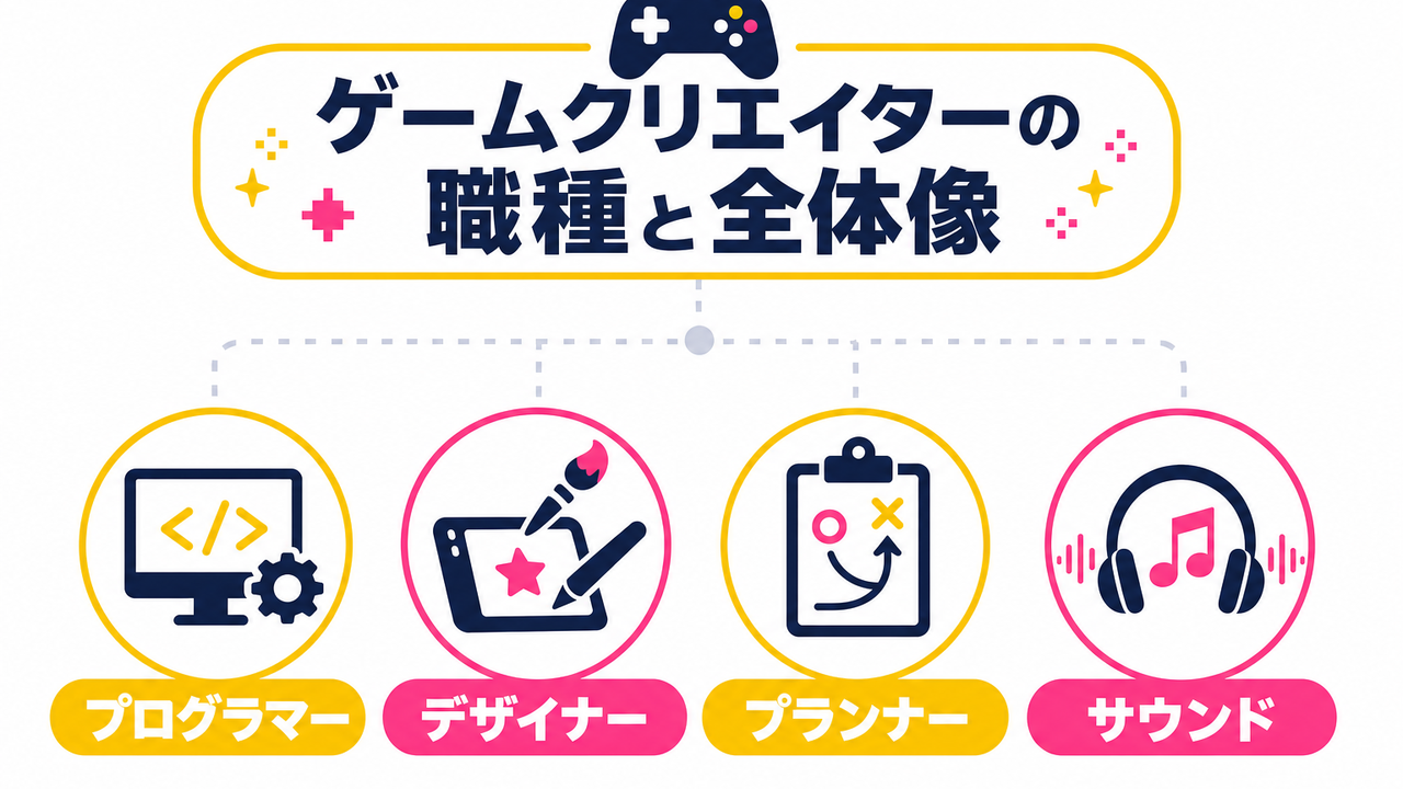ゲームクリエイターの職種と全体像を把握する