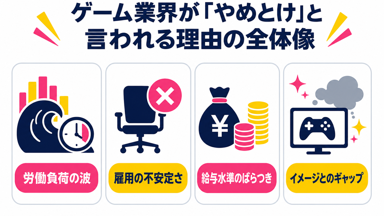 ゲーム業界が「やめとけ」と言われる理由の全体像