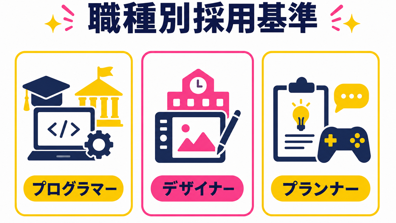 職種別：プログラマー・デザイナー・プランナーの採用基準