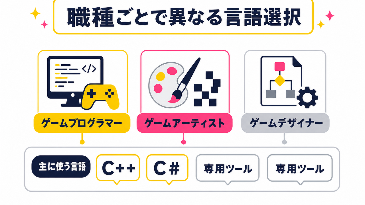 職種別に異なる言語選択——プログラマー・エンジニア・グラフィックス職の実際