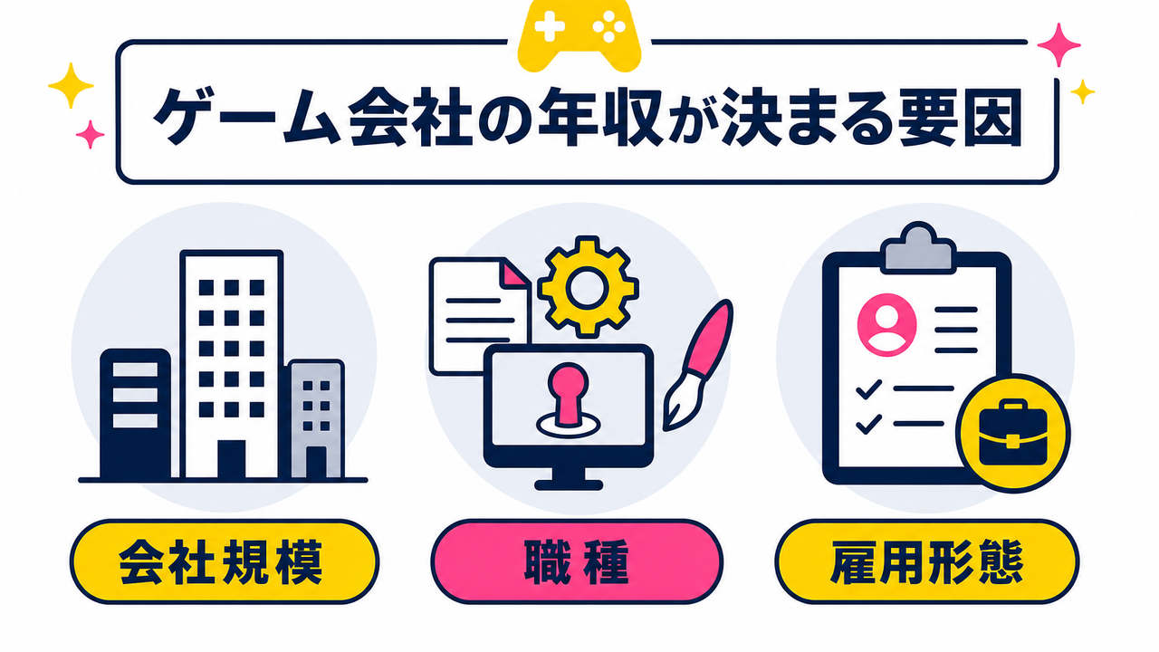 ゲーム会社の年収が決まる要因|会社規模・職種・雇用形態の影響度