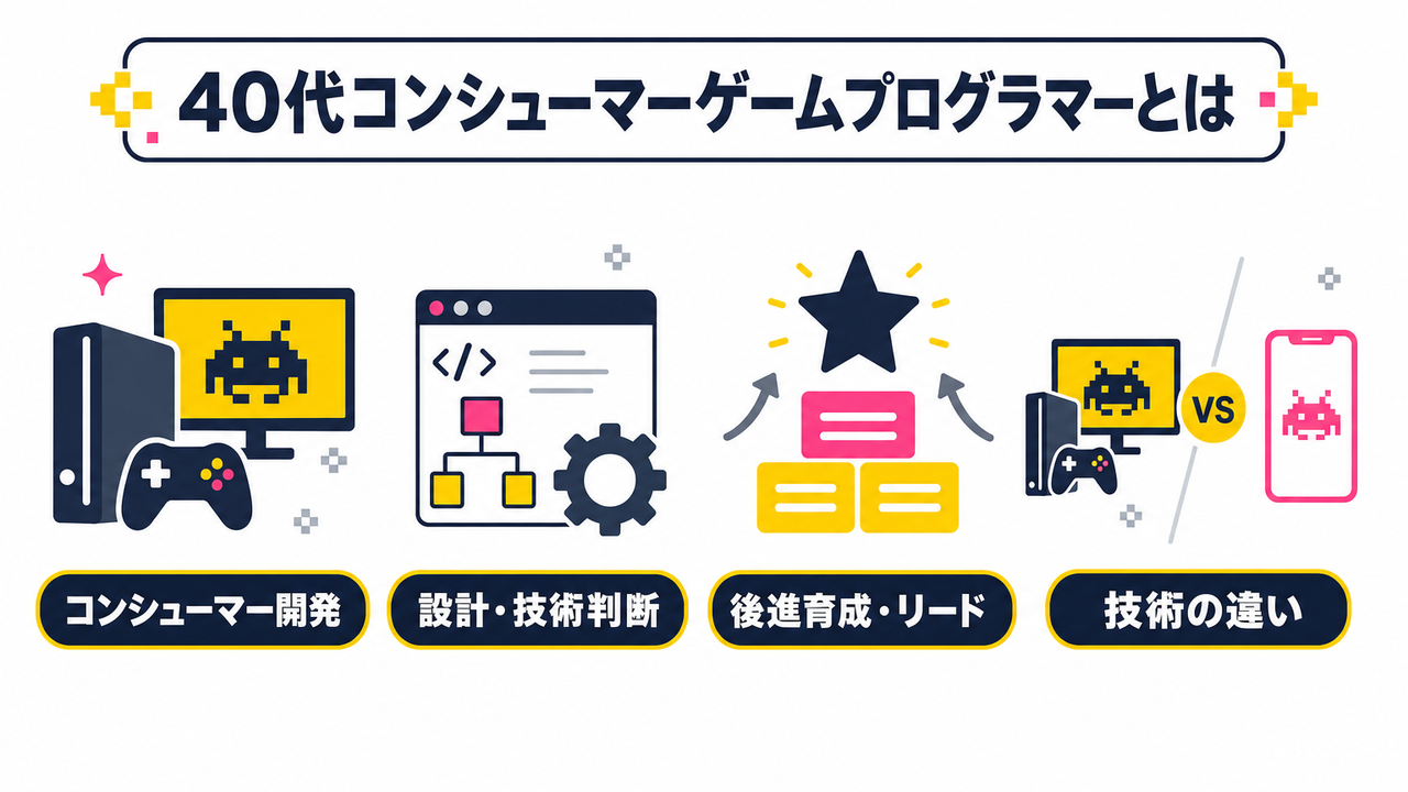 ゲームプログラマ コンシューマー 40代とは
