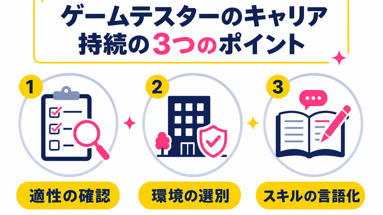 ゲームテスターのキャリアを持続させる3つのポイント