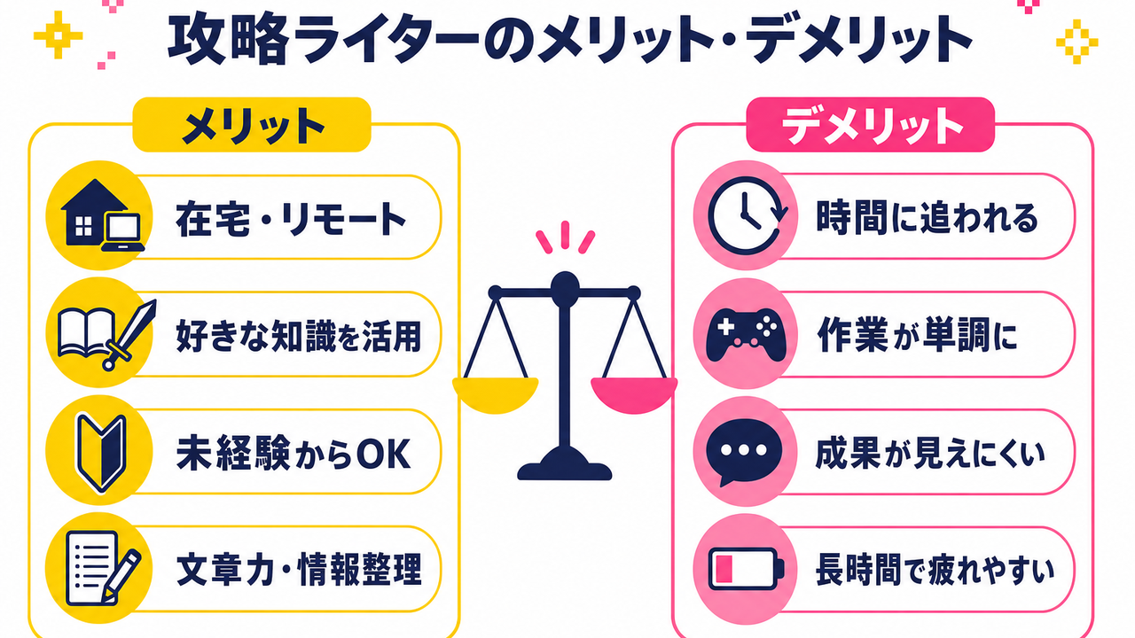 ゲーム攻略ライターのメリット・デメリット