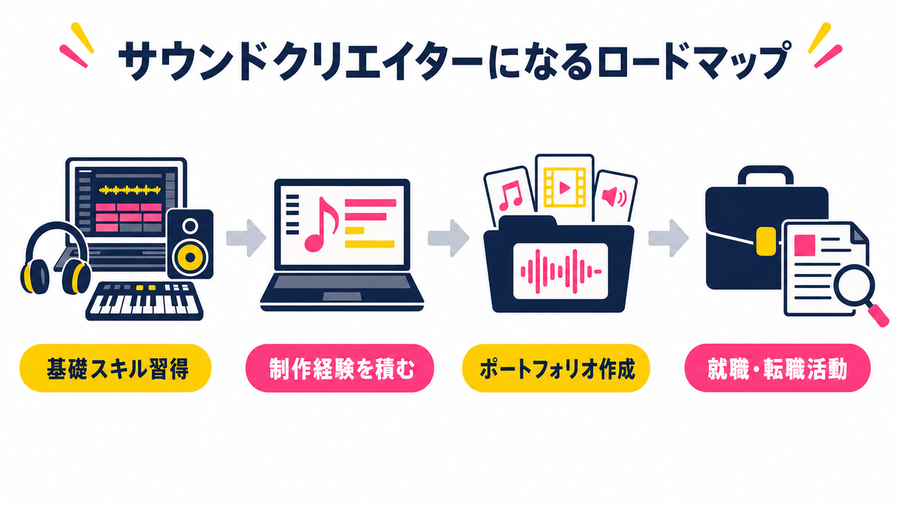 サウンドクリエイターになるための学習ロードマップと必要スキル