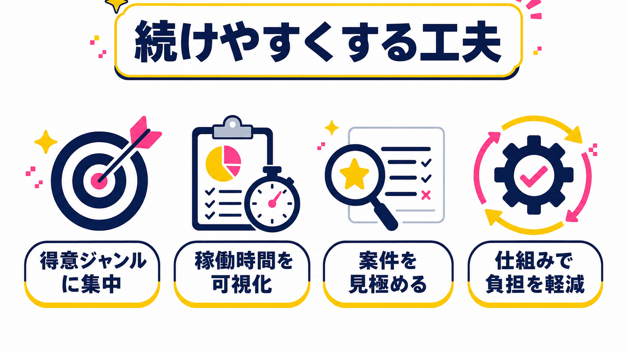 きつさを減らす続け方と案件の選び方