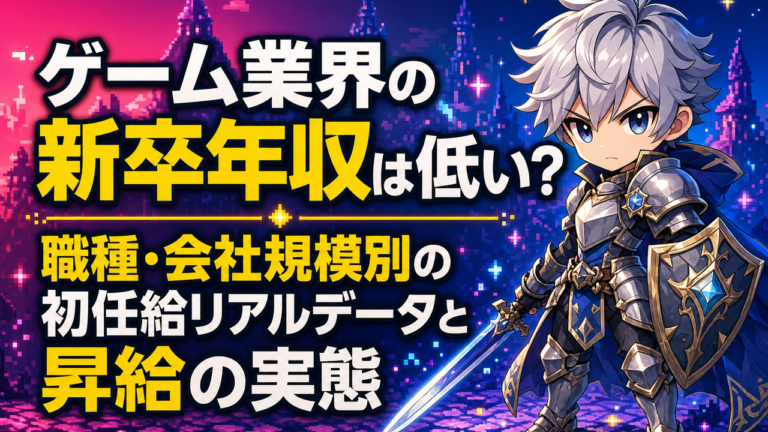 ゲーム業界の新卒年収は低い？職種・会社規模別の初任給リアルデータと昇給の実態