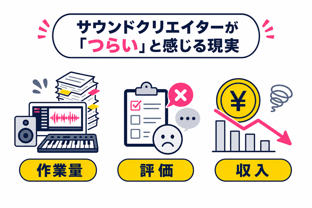 サウンドクリエイターが「つらい」と感じる現実